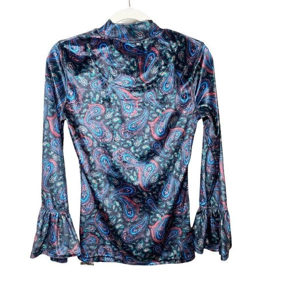Free People L’amour Velvet Paisley Bell Sleeve Top - Picture 5 of 9